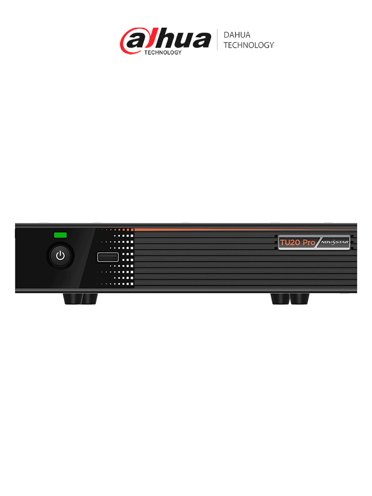 Imagen de DAHUA TU20 Pro: procesador LED todo en uno con 6 puertos de red y hasta 3.9M píxeles. Integra Android y tarjeta de envío, reproduce sin PC, permite pantalla inalámbrica y gestión en la nube 24/7. Ideal para salas, hoteles, retail y señalización digital.