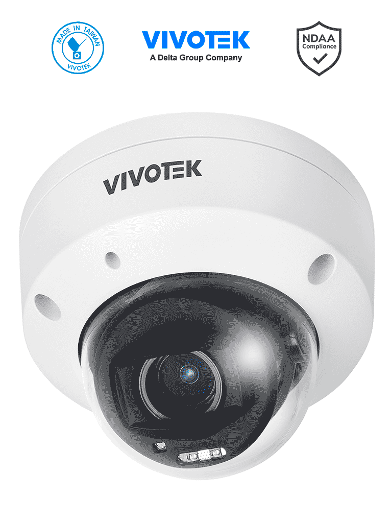 Imagen de VIVOTEK FD9380-HTV-V2 - Cámara IP domo exterior 5 MP, lente varifocal remoto 2.7-13.5mm, Smart IR 30m, WDR Pro, Ciberseguridad Trend Micro, IA Smart search, Micrófono integrado, IP66/IK10, NDAA, ONVIF