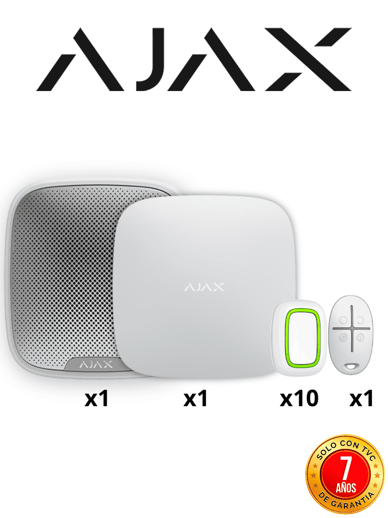 Imagen de AJAX KIT ALARMA VECINAL W - Panel  Hub4G conexión Ethernet y una ranura 4G LTE / APP “AJAX PRO” iOS y Android , 10 Botones Inalámbricos  ,1 control remoto y una sirena EXTERIOR inalámbrica
