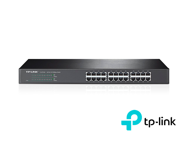 SWITCH NO ADMINISTRABLE TP-LINK TL-SF1024/ CUENTA CON 24 PUERTOS RJ45 10/100 MBPS/ MONTAJE EN RACK/ CARCASA METÁLICA DE 19 PULGADAS/ TECNOLOGÍA DE EFICIENCIA ENERGÉTICA/ USO INTERIOR