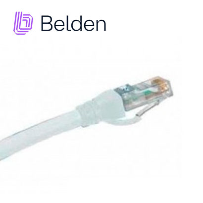PATCH CORD UTP CAT6+ BELDEN C601109002 / INTERIOR / BLANCO / 4 PARES / 24 AWG / FORRO PVC / CMR / 2 PIES 0.6 METROS
