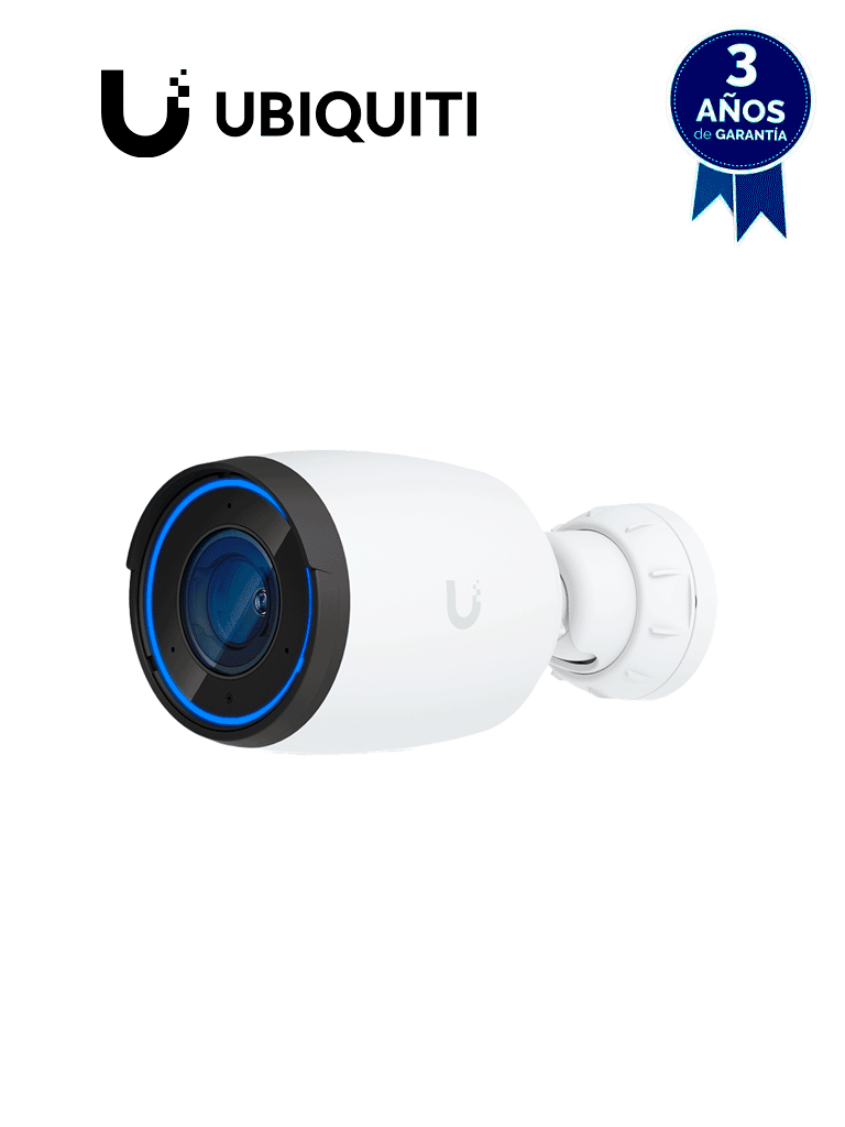 Imagen de UBIQUITI UVC-AI-PRO-WHITE - Cámara 4K, Zoom óptico 3X, IA avanzada: detecta personas, lee matrículas , IR 25 metros , microfono integrado, audio bidireccional ,POE+ , Exterior/Interior (Color Blanco).