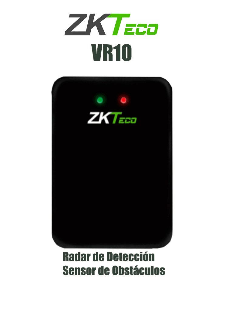 Imagen de ZKTECO VR10 - Radar de Detección para Control de Acceso Vehicular / Rango de Detección de Vehículos o Personas 0-6m / IP67 / DC 12V / Compatible con Barreras Wejoin y ZKTECO