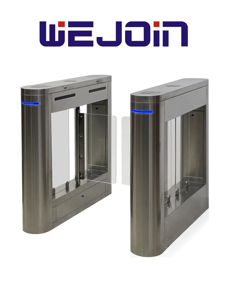 Imagen de WEJOIN WJTBH101BLSP - Barreras Peatonal Tipo Swing Barrier con Aletas de Acrílico pase Bidireccional Compatible con Control de Acceso 3 Millones de Ciclos pase 25-35 Personas por minuto