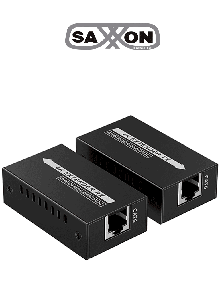 Imagen de SAXXON LKV410P- Kit mini extensor HDMI/ Cable UTP recomendado CAT 6/ 6A/ 60 Metros / Resolucion 4K@60Hz/ PoC/ Se energiza solamente el transmisor