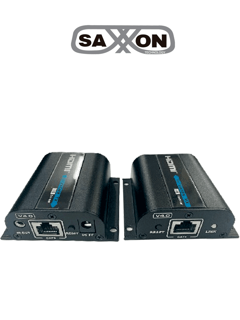 Imagen de SAXXON LKV372PRO-4.0 - Kit extensor de video HDMI/ Resolucion 4K/ CAT 6/ 6A Cobre / PoC/ Hasta 50 metros/ Loop HDMI en transmisor/ Transmisor IR/ Plug and play/ Solo se Energiza el Transmisor