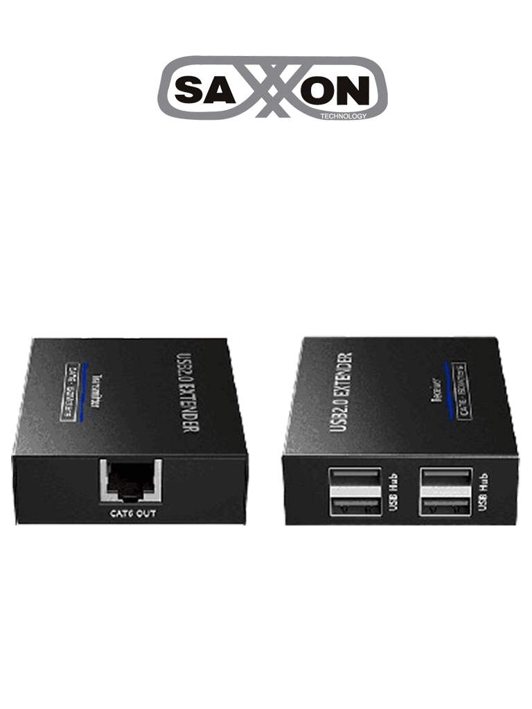 Imagen de SAXXON LKV100USB - Extensor USB/ 1 Puerto USB de Entrada/ Permite Extender hasta 4 puertos USB de Salida/ Hasta 150m con cable CAT6Com patible con Windows & MAC & Linux