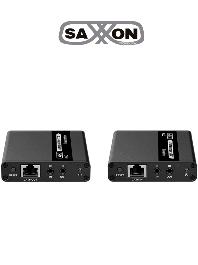 Imagen de SAXXON LKV223P - Kit extensor de video HDMI/ Resolucion 4K/ 60 Hz/ Hasta 70 metros con Cat6/ 6A/ 7 Cero latencia/ Loop HDMI/ Soporta HDR/ Infra rojo de 2 Vias/ Salida de audio/ Se energiza solo el transmisor