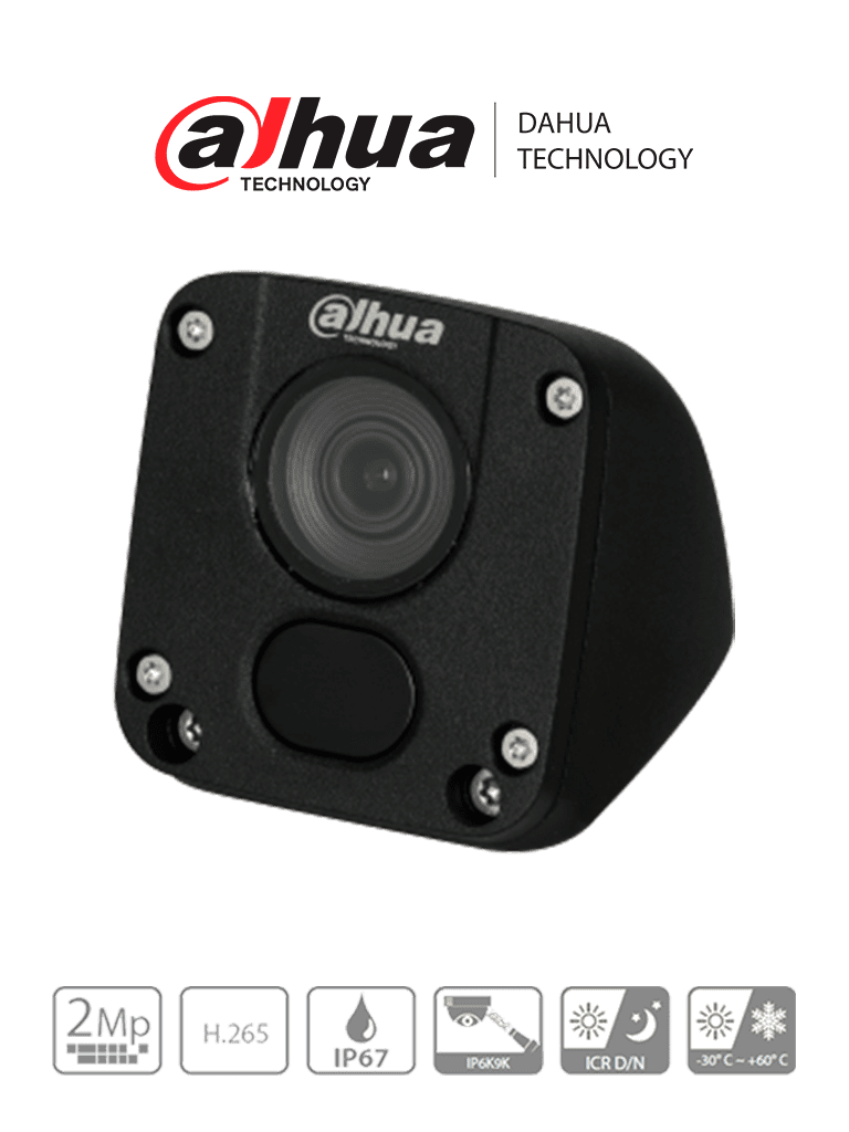 Imagen de DAHUA IPC-MW1230DN-HM12 - Camara IP para Vehiculos de 2 Megapixeles/ Lente de 2.8mm/ 115 Grados de Apertura/  Ir de 30 Mts/ Protección IP6K9K para Soporta Agua a Presión/