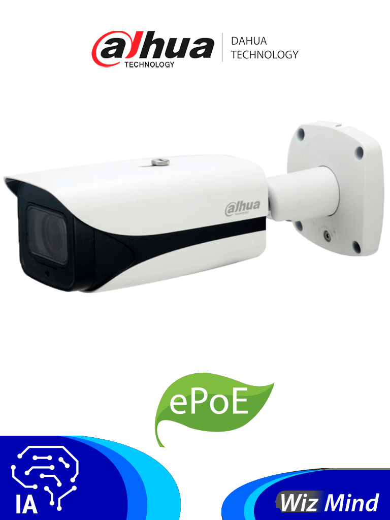 Imagen de DAHUA IPC-HFW5442EN-ZE-Cámara IP Bullet Resolución de 4 MP, lente motorizado 2.7-12 mm (ángulo 114°-47°)IR 60 m, IA WizMind, detección facial, protección perimetral, conteo de personas, Starlight, ePoE, WDR 140 dB, IK10, y E/S alarma/audio