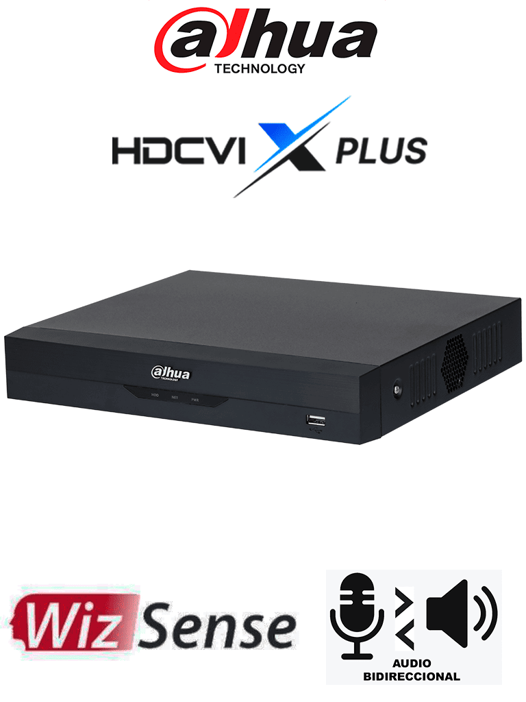 Imagen de DAHUA DH-XVR5104HS-I3/T - DVR de 5MP Lite con WizSense/ HDCVI X PLUS/ Soporta 4 canales + 2 IP o hasta 6 canales IP/  Audio Bidireccional en los 4 Canales/  Reconocimiento facial y protección perimetral en 1 canal/ incluye SDM Plus, codificación H.265+