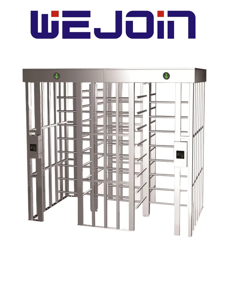 Imagen de WEJOIN WJFTH613B - Torniquete de Doble Carril de Cuerpo Completo Bidireccional en Acero 304 Inoxidable IP68 para Exterior 5 Millones de Ciclos pase 25-35 Personas por Minuto Compatible con Controles de Acceso