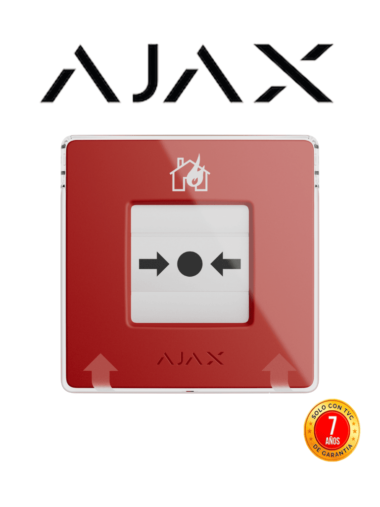 Imagen de AJAX Manual CallPoint (Red) - Estación manual inalámbrica reajustable con escenarios programables. Versión de color rojo.