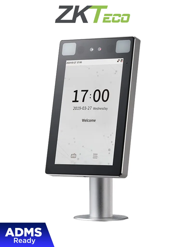 Imagen de ZKTECO ProFace X CH - Terminal de Control de Acceso con Reconocimiento Facial / para Exterior/ 30 000 Rostros/ 8 Pulgadas /IP68 /IK04/ Lectura de Tarjetas ID / Incluye Soporte para Torniquete