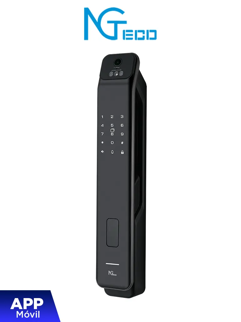 Imagen de NGTECO SL01-Z350VPN -  Cerradura inteligente facial /  100 huellas / 50 rostros / 50 palmas / 100 tarjetas