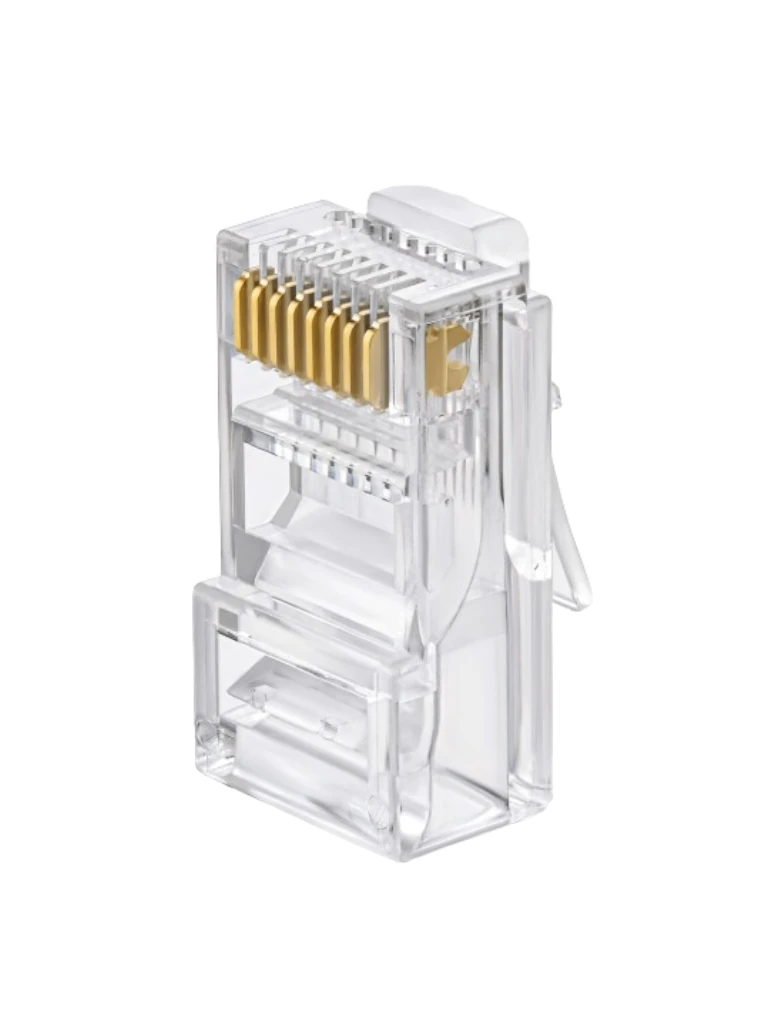 Imagen de TCE LN-NET-RJCAT6-30u-PASS - Bote con 100 Plugs Pass through RJ45 Cat6 sin blindaje, chapado de oro a 30 micras