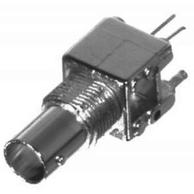 Conector BNC Hembra  a 75 Ohm, Montaje Vertical en PCB.