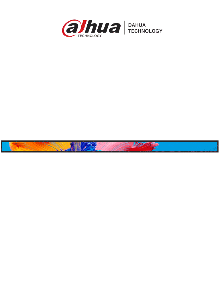 Imagen de DAHUA DHI-ESL-L471-02 - Pantalla tipo barra LCD de 47.1" para anaqueles ESL / Publicidad de video / Comunicación WiFi / 2 Puertos USB / Imagen a color / Resolución 3840 × 160 / RoHS / Operación 24-7