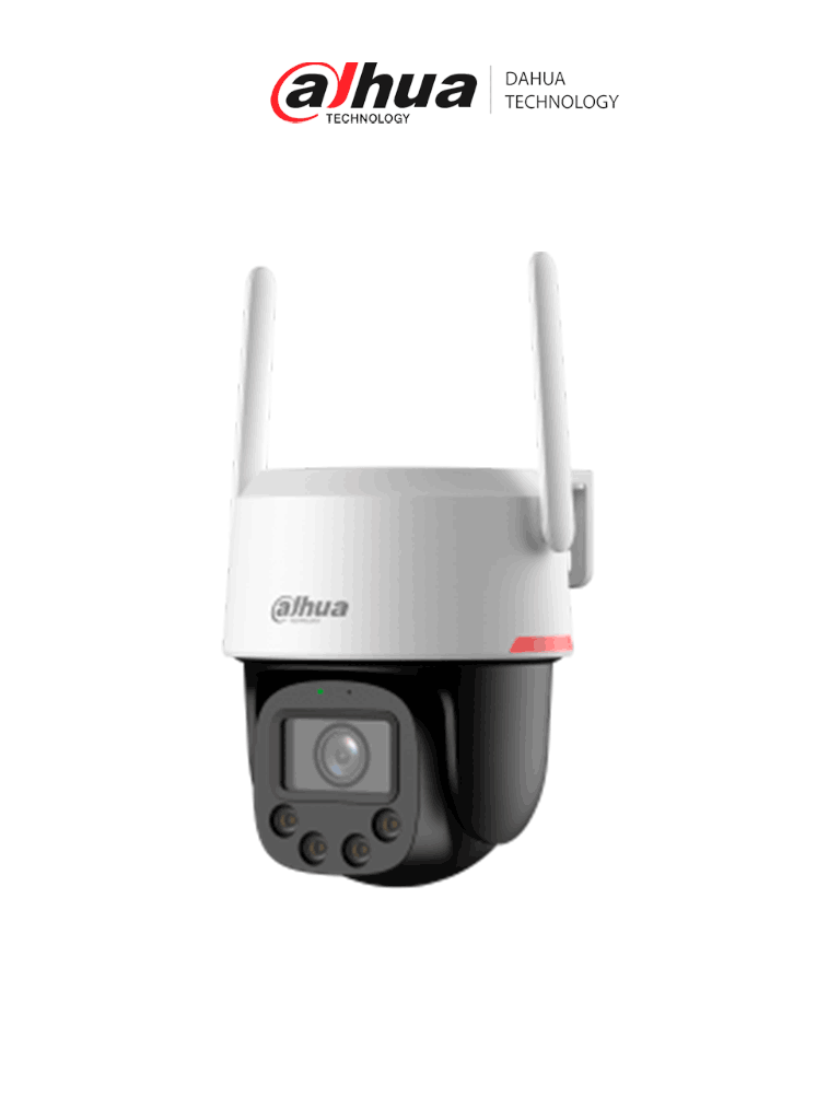 Imagen de Dahua DH-IPC-PT2549DC1-SW-PV - Cámara IP PT Wifi de 5 MP Lente 3.6mm Wifi/ WizColor/ Auto tracking/ Detección de humanos y vehículos/ Hasta 30 m/ Audio bidireccional/Disuasión activa de luz y sonido/ Preset/Ranura micro SD/wifi 6/ IP66/