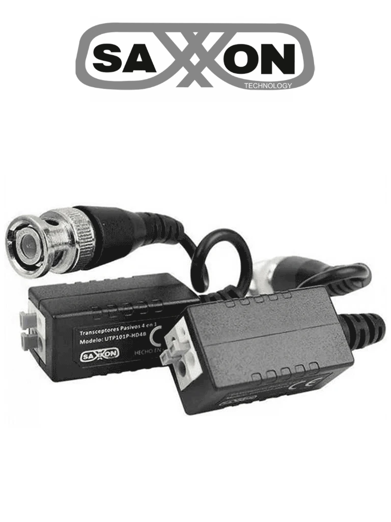 Imagen de SAXXON VB-03 Par de transceptores pasivos (Video Baluns) soporta 4MP a 200m, 1080p a 250m, 720p a 300m en CVI. Compatible con HDCVI, TVI, AHD y CVBS. Incluye 2 terminales Push para fácil conexión
