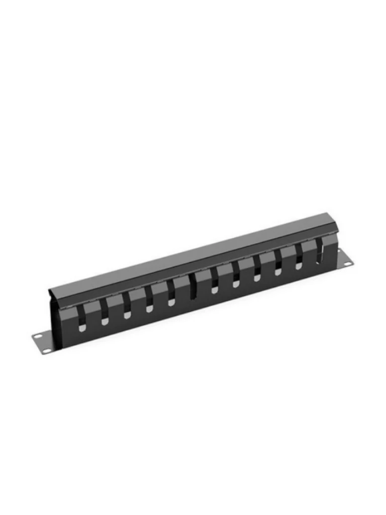 Imagen de SAXXON CO-24P - Organizador de cables horizontal con tapa para rack de19" / 1U / 24 posiciones / Color Negro /  Tapa y Base Metálica