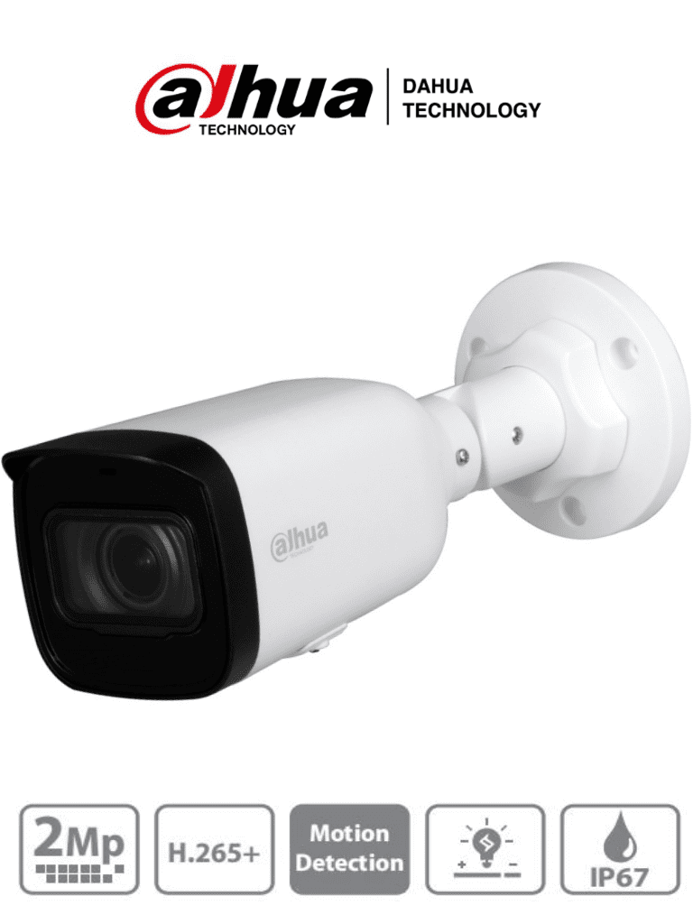 Imagen de DAHUA IPC-HFW1230T1N-ZS - Camara IP Bullet de 2 Megapixeles/ Lente Motorizado de 2.8 a 12mm/ H.265+/ IR de 50 Mts/ IP67/ PoE/ Ranura para MicroSD/ DWDR/ 3D DR/ HLC/ BLC/