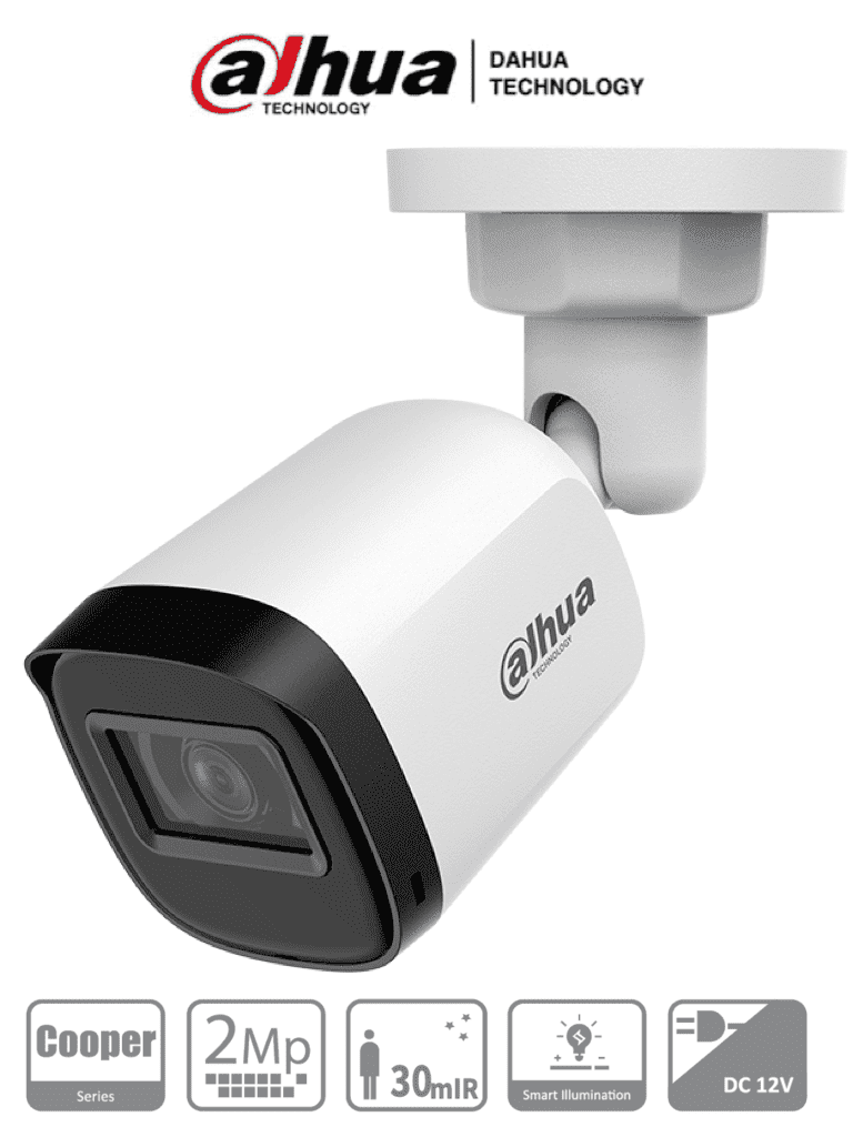 Imagen de DAHUA HAC-B2A21N-U-0280B - Camara Bullet de 2 Megapixeles/ 1080p/ Lente 2.8 mm/ 100 Grados de Apertura/ 30 Metros de IR/ Metalica/ IP67/ Soporta: CVI/TVI/AHD y CVBS/ Menu OSD para Configuraci贸n/