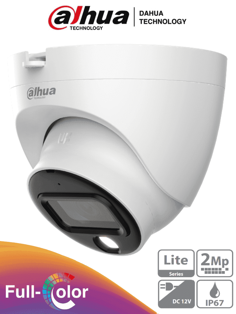 Imagen de DAHUA DH-HAC-HDW1209TLQN-LED-0280B-S3 - Cámara Domo FullColor de 2 MP con resolución 1080p, lente de 2.8 mm y 106° de apertura. Ofrece visión nocturna de 20 metros, instalación rápida, protección IP67, tecnología Starlight y DWDR.