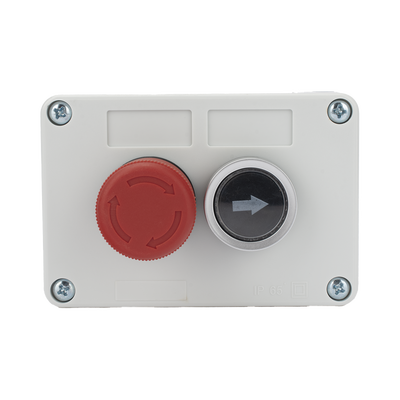 Botonera Doble Para Barreras Vehiculares, Operadores Corredizos y Abatibles / Botón de Stop Enclavado