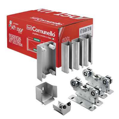 KIT para puertas autoportantes de hasta 3 m y 600 kg con rodillos de nylon