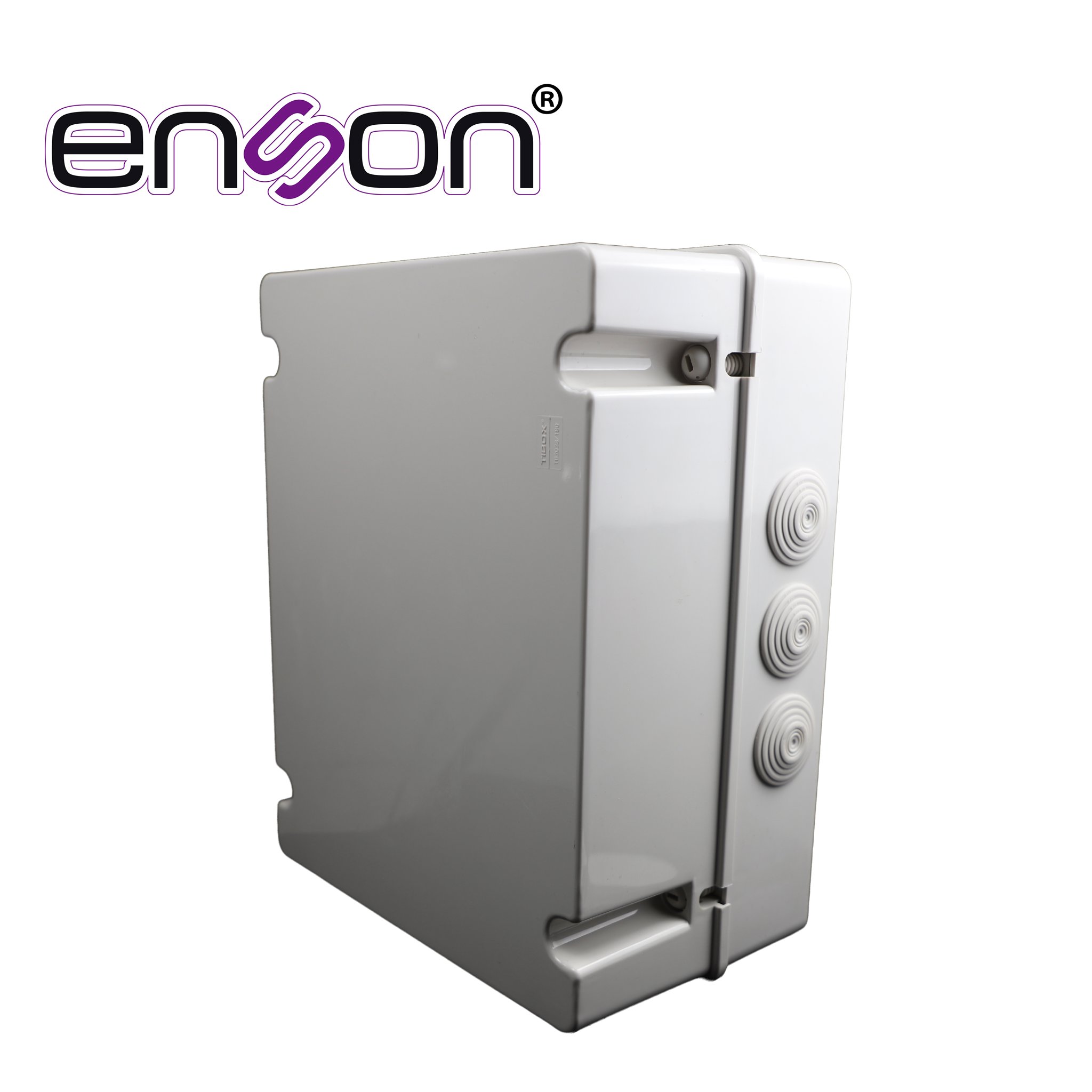 CAJA PLASTICA RECTANGULAR ENSON ENS-NEM30 FABRICADA EN PLASTICO ABS GRIS / MEDIDAS 300 × 380 × 160 MM / GRADO DE PROTECCION IP55 / TAPA FIJADA CON TORNILLOS PLASTICOS PARA MAYOR HERMETICIDAD / DISENADA PARA INSTALACIONES ELECTRICAS Y ELECTRONICAS