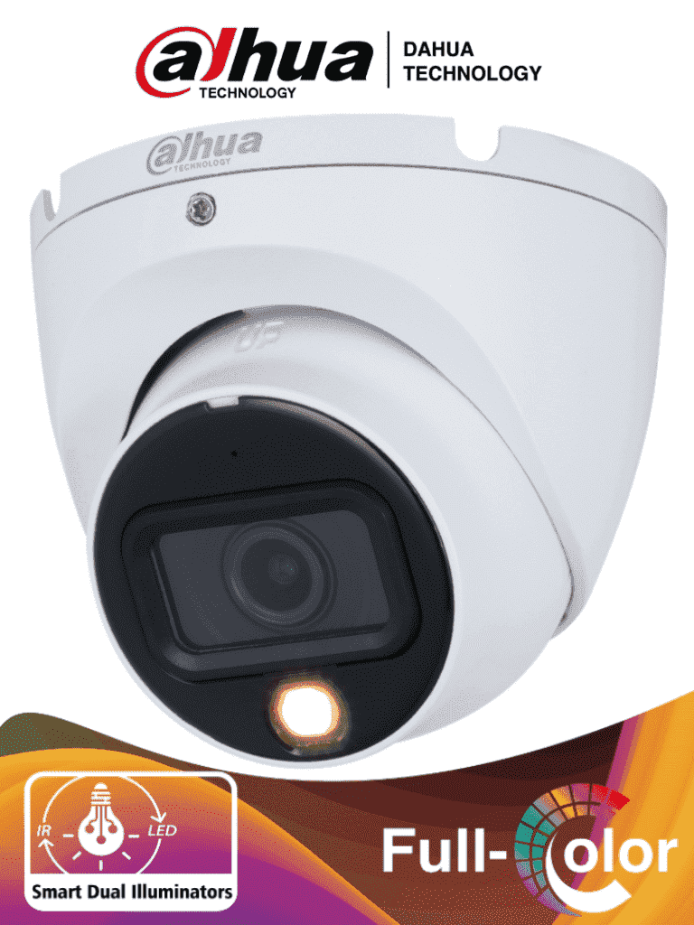 Imagen de DAHUA HAC-HDW1801TLM-IL-A - Camara Domo 4k/ Iluminador Dual Inteligente + Full Color/ Lente de 2.8mm/ 106 Grados de Apertura/ 20 Metros de Iluminación IR y Visible/ Super Adapt/ Microfono Integrado/ WDR Real de 120 dB/ IP67/