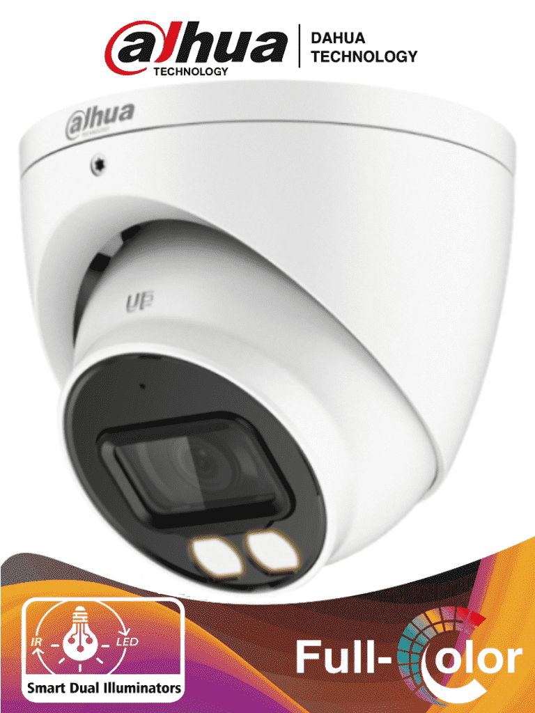 Imagen de DAHUA HAC-HDW1200T-IL-A - Camara Domo de 2 Megapixeles/ Iluminador Dual Inteligente + Full Color/  Lente de 2.8 mm/ 102 Grados de Apertura/ Microfono Integrado/ 40 Metros de Iluminacion IR y Visible/ dWDR/ IP67/ Super Adapt/