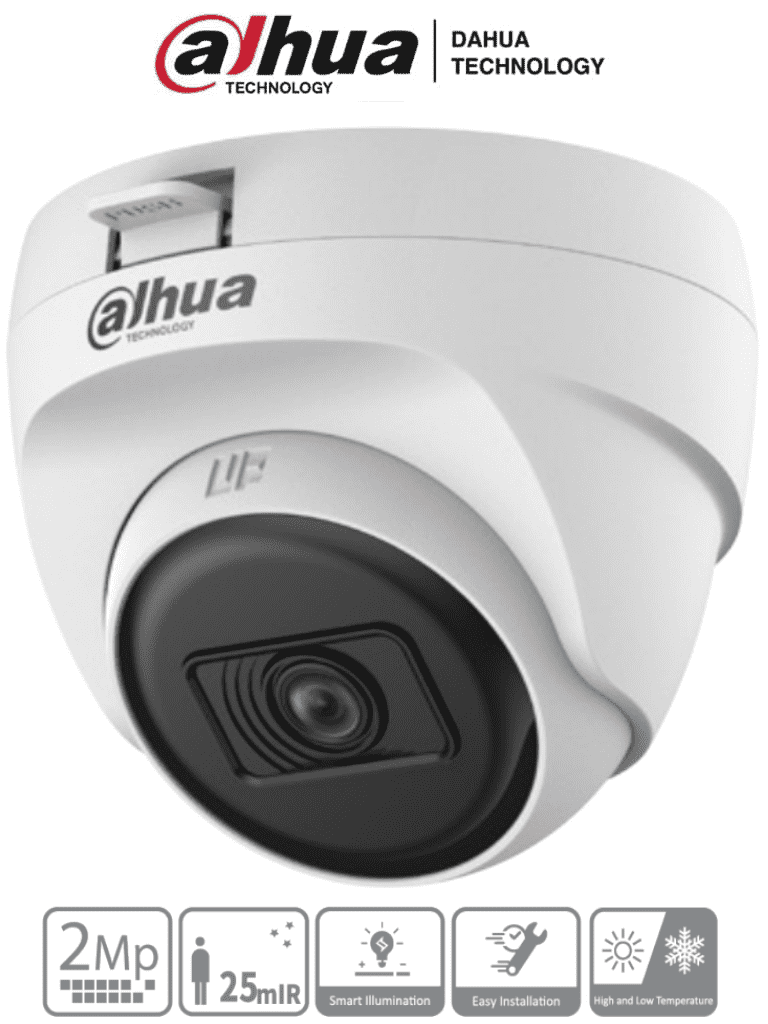 Imagen de DAHUA  HAC-T1A21N-U-28 - Cámara Domo de 2 Megapixeles/ Lente 2.8 mm / 100 Grados de Apertura/ Smart ir 25 Mts/ Uso Interior/ CVI/TVI/AHD/CBVS/