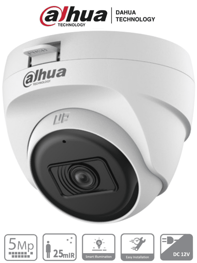 Imagen de DAHUA HAC-T1A51N-U-28-S2 - Cámara Domo de 5 Megapixeles/ Lente de 2.8mm/ 106 Grados de Apertura/ IR de 25 Mts/ Uso Interior/ Soporta HDCVI/AHD/TVI y CBVS/