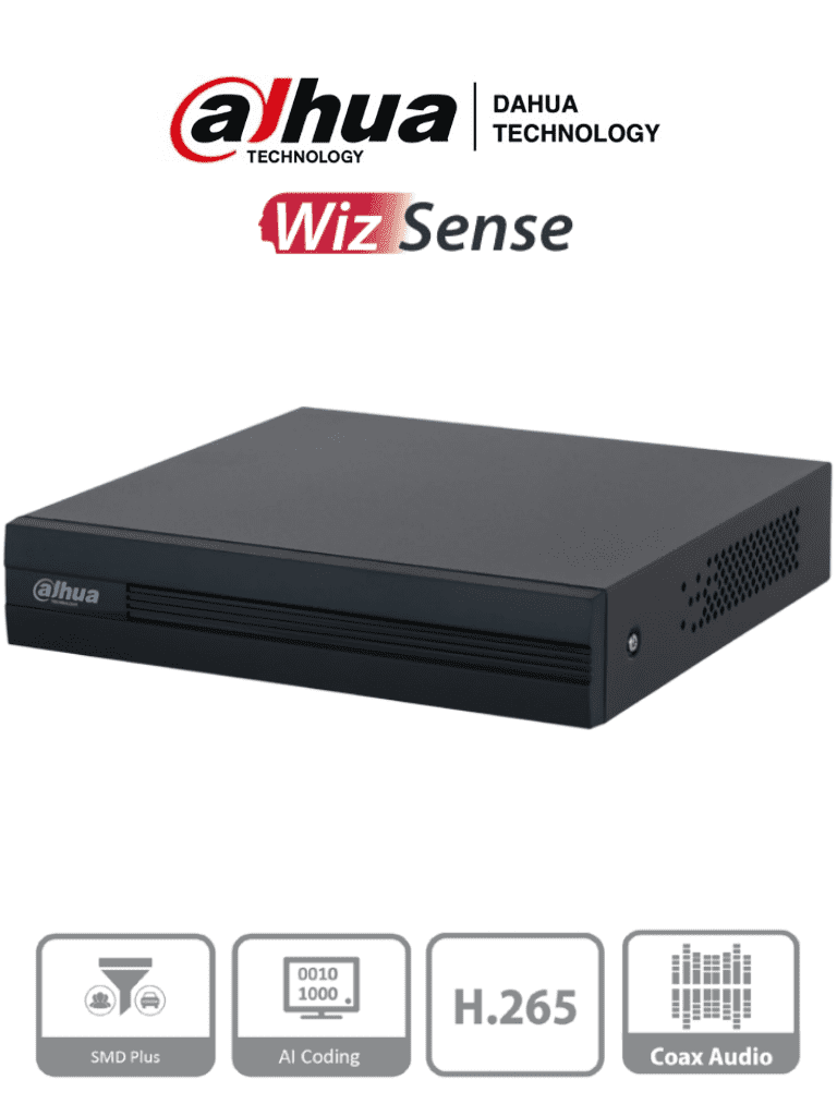 Imagen de DAHUA XVR1B08-I -DVR de 8 Canales 1080p Lite WizSense y Cooper-I. Soporta H.265+, hasta 10 canales IP, y 4 canales con SMD Plus para detección avanzada. Incluye búsqueda inteligente de personas y vehículos y codificación inteligente