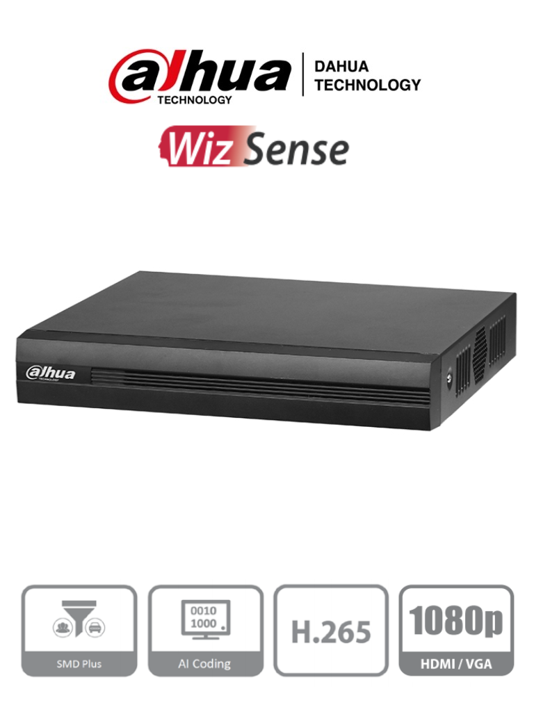 Imagen de DAHUA XVR1B16-I -DVR de 16 canales 1080p Lite WizSense y Cooper-I. Compatible con H.265+, admite hasta18 canales IP y 8 canales con SMD Plus. Búsqueda inteligente personas y vehículos, codificación eficiente y SmartAudio