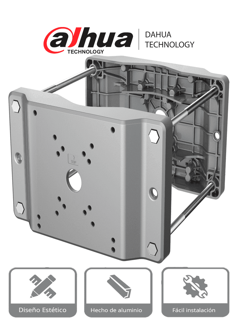 Imagen de DAHUA DH-PFA153-SG - Montaje en Poste para Camaras PTZ y Cajas de Exterior/ Aluminio y Acero/ Compatible con Brazo  PFB710W-SG / Compatible con cámara DH-PSDW81642ML-A360-D237