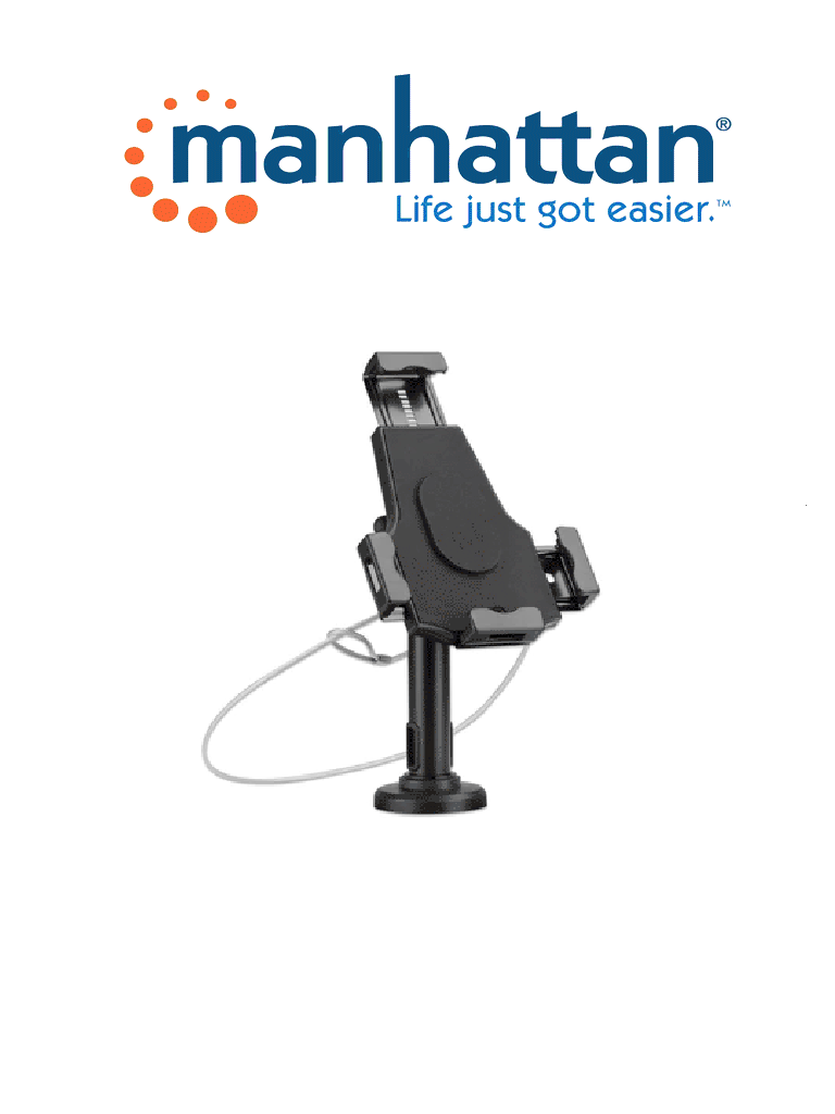 Imagen de MANHATTAN 462112 - Soporte para tablet o iPad  2 en 1  /  soporte de escritorio con cerradura y soporte de montaje en pared/