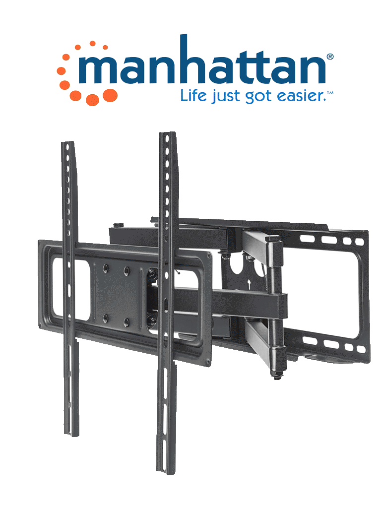 Imagen de MANHATTAN 461344 - Soporte Universal para pantallas  / de 32" a 55" / Soporta hasta 40 Kg / Ajuste de inclinación, giro y nivel / Color Negro / Fabricado en acero (Sobre Pedido)