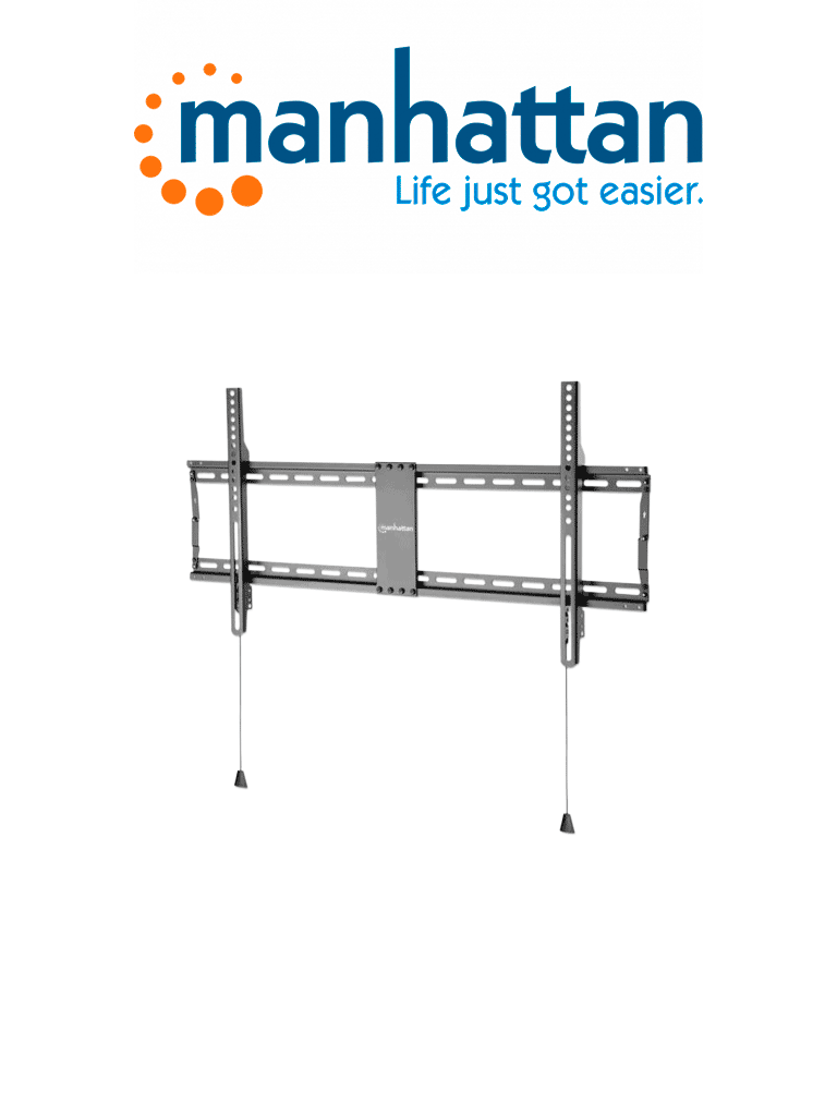 Imagen de MANHATTAN 461948 - Soporte fijo ultradelgado para TV / Soporta un televisor de 43" a 100" de hasta 70 kg (154 lbs.), soporte fijo para televisor, diseño ultradelgado, plegable para un embalaje compacto y fácil de transportar, negro