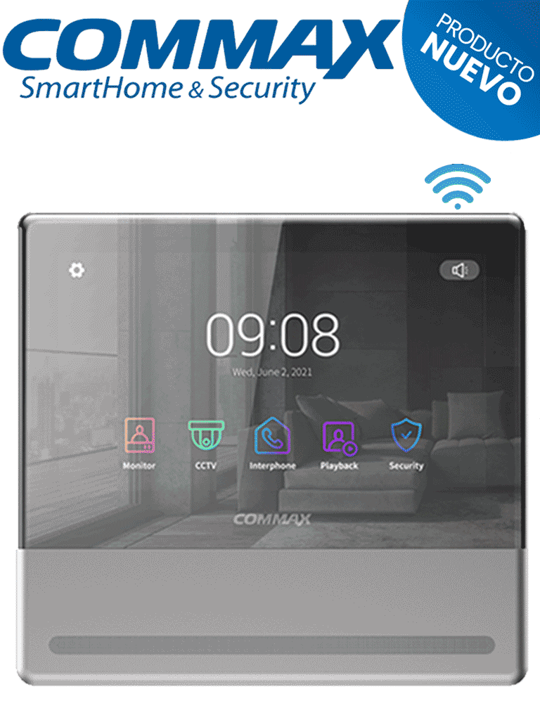 Imagen de COMMAX CMV70MX - Monitor Touch para videoportero 7 pulgadas / diseño slim / WiFi App Hey Commax / compatible con Android&iOS, /Memoria SD/ Compatible con frentes de calle Commax