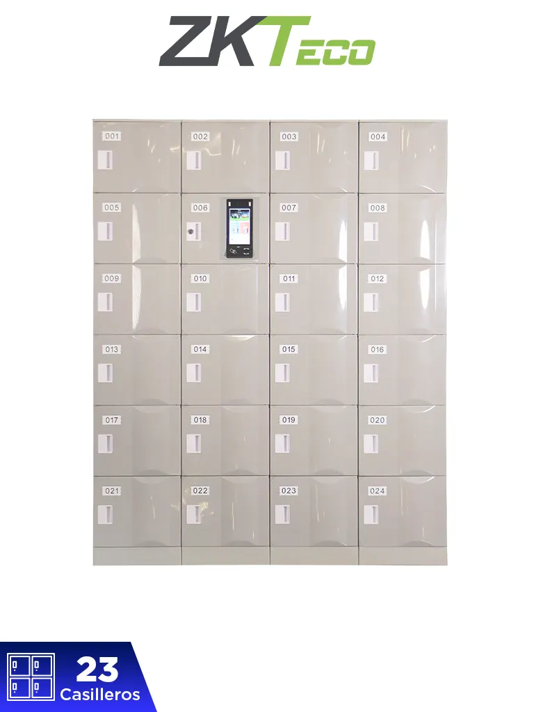 Imagen de ZKTECO LOCKERPADG4PRO23 - Solución para lockers  inteligentes con reconocimiento facial / 50,000 usuarios /  Capacidad para 23 lockers