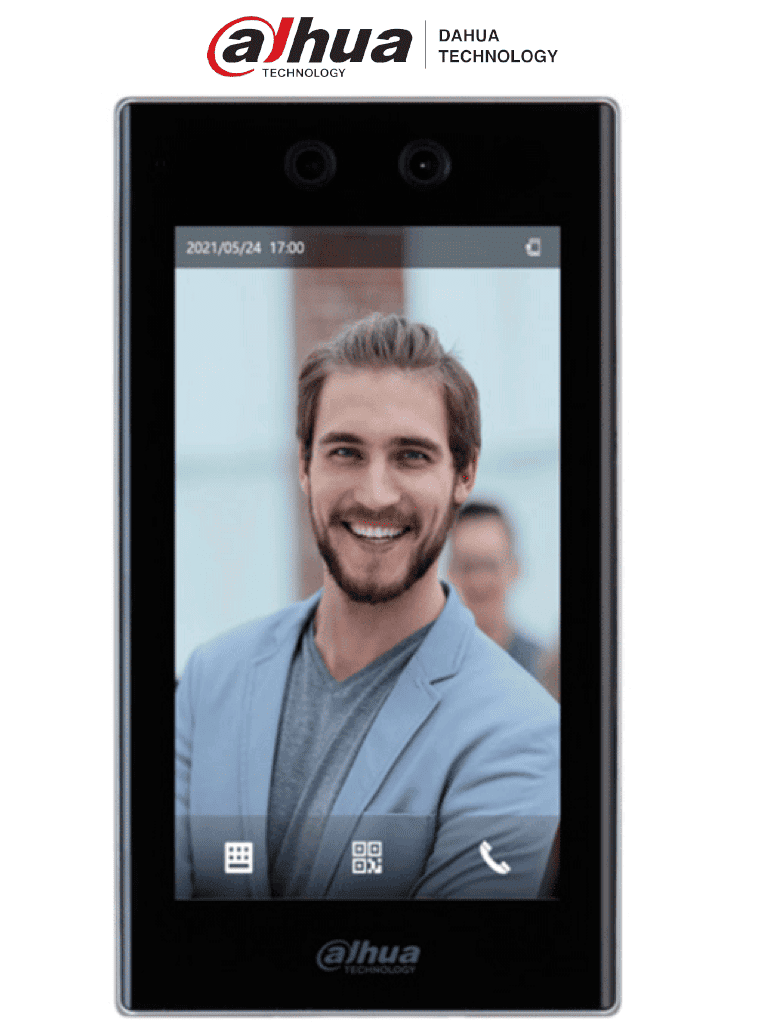 Imagen de DAHUA ASI7213K-W - Control de Acceso y Asistencia Facial de 7 Pulgadas WiFi/ Reconocimiento de .3 a 3 Mts/ Hasta 6 Rostros al Mismo Tiempo/ 50,000 Usuarios, 100,00 Contraseñas/ Soporta Codigo QR/ Reproducción de Anuncios de Video o Imagen