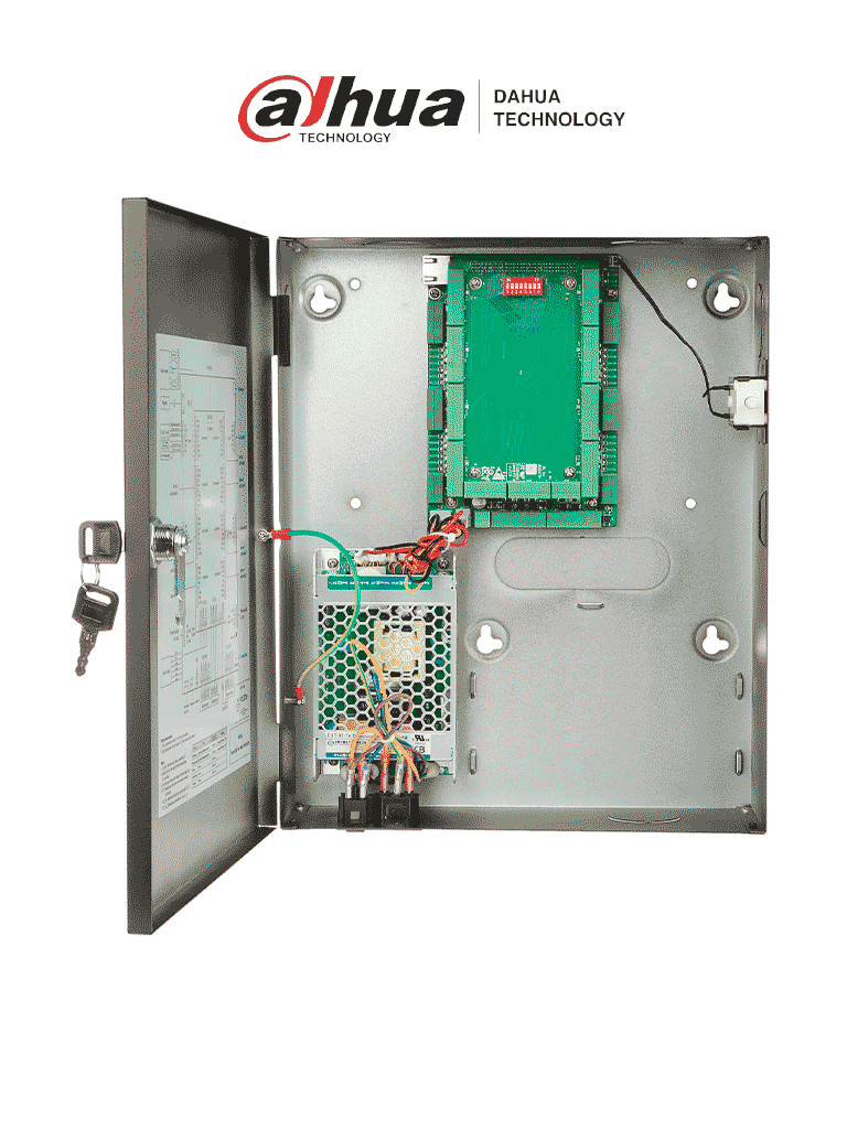 Imagen de DAHUA ASC2204C-D Controlador de acceso que gestiona hasta 4 puertas y 8 lectoras RS-485 o Wiegand, con capacidad para 100,000 usuarios y 500,000 registros. Incluye anti-passback y es compatible con SmartPSS Lite.