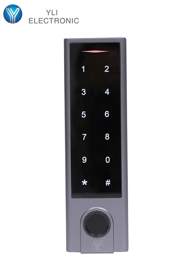 Imagen de YLI YK1068A - Control de Acceso con Teclado Touch / Huella / Tarjetas ID 125 Khz / Exterior / Entrada Wiegand para Lector Esclavo