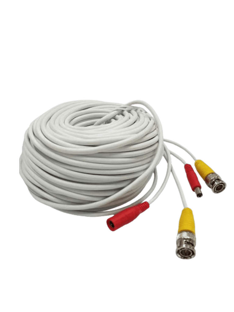 Imagen de TCE LMG-BNC20W - Cable Armado para Video y Energía 20m, BNC Macho y Alimentación DC, Color Blanco, Ideal para Instalaciones de CCTV