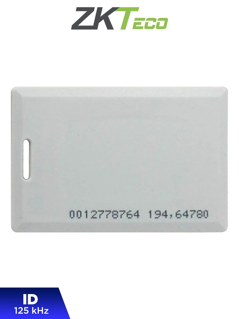 Imagen de ZKTECO IDCARDKR2K - Tarjeta ID con Frecuencia de 125 kHz, Tipo Clamshell (Perforada y Con Grosor de 1.88 mm) con Folio Impreso