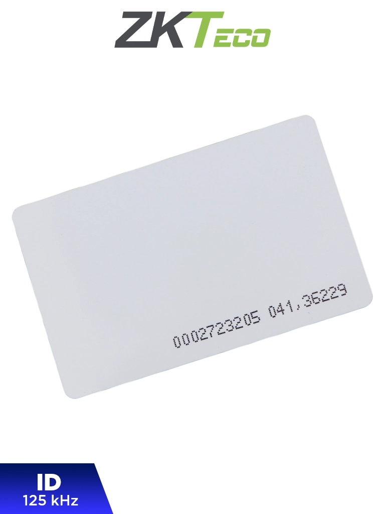 Imagen de ZKTECO IDCARDNUNIT - Tarjeta ID con Frecuencia de 125 kHz, 1 mm de Grosor con Folio Impreso / Tarjeta unitaria