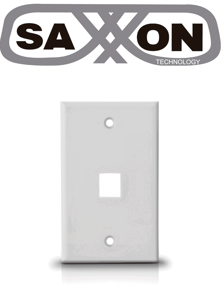 Imagen de SAXXON A1751A - Placa de pared / Vertical / 1 Puerto tipo keystone / Color blanco